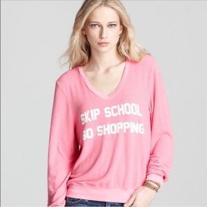Rare WILDFOX SKIP SCHOOL GO SHOPPING BBJ Longsleeve Knit Sweater Top